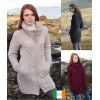 Manteau de laine, col double, fermeture à glissière celtique
