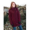 Manteau de laine 100% Merinos Pull irlandais Lie de vin