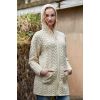 Cardigan Irlandais long, pour femme, écru