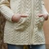 Cardigan Irlandais long, pour femme, laine Merino