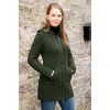 Cardigan Irlandais long, pour femme, Vert armée