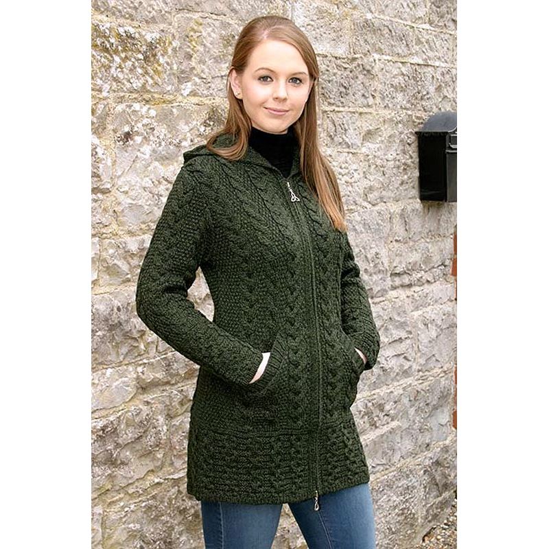 Veste Irlandaise Femme, Laine Mérinos Extra Douce et Confortable