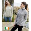 Pullover sweater Irlandais femme, Points traditionnels, laine mérinos