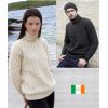 Pull Irlandais pour femme et homme, Col roulé, Laine Mérinos extra douce