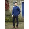 Pull Irlandais homme Ras de cou Laine Mérinos Bleu Denim