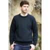 Pullover Irlandais, ras de cou, 100% pure laine vierge, Fils Marine et Vert bouteille