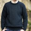 Pullover Irlandais, pure laine vierge, Fils Marine et Vert bouteille