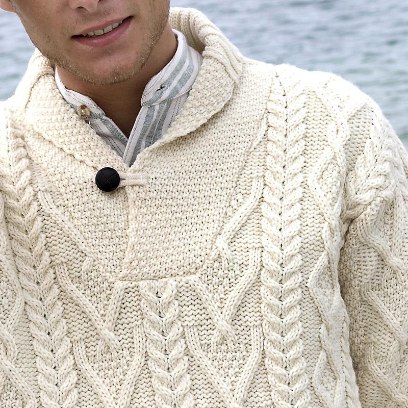 tricoter un pull irlandais pour homme
