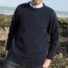 Pullover Irlandais Homme, Col rond, Couleur Marine Chiné