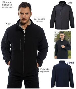 Blouson Élégant SoftShell Respirant, Coupe-vent, Déperlant et Chaud