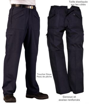 Pantalon Bleu Marine Homme, Finition Premium Résistante sur Tissu