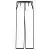 Pantalon Cuisinier, Coton, Rayé Noir-Blanc, Taille 58.