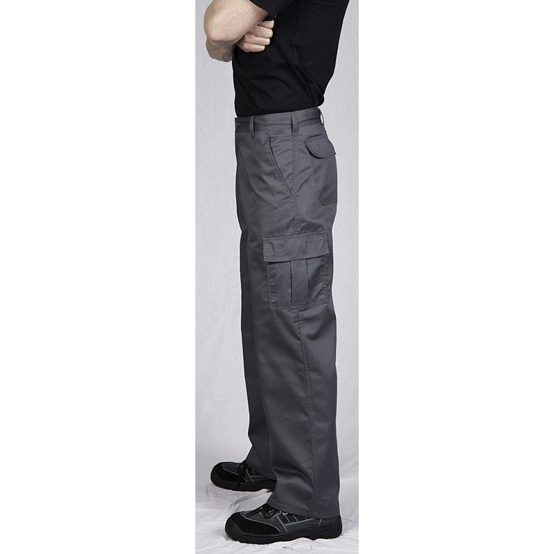 Pantalon de travail homme en coton et polyester avec ceinture élastique  côtés et 5 poches - THOMAS REMI CONFECTION