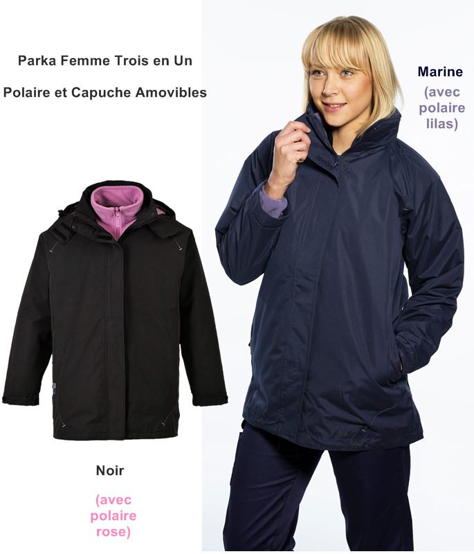 parka courte femme bleu marine