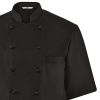 Veste de Cuisine Noire, Manches Courtes