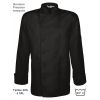 Veste de Cuisine Noire, Boutons Pression masqués, Manches Longues