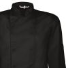 Veste de Cuisine Noire manches longues boutons pression masqués 