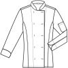 Schéma veste de cuisine femme Coupe classique poche sur manche