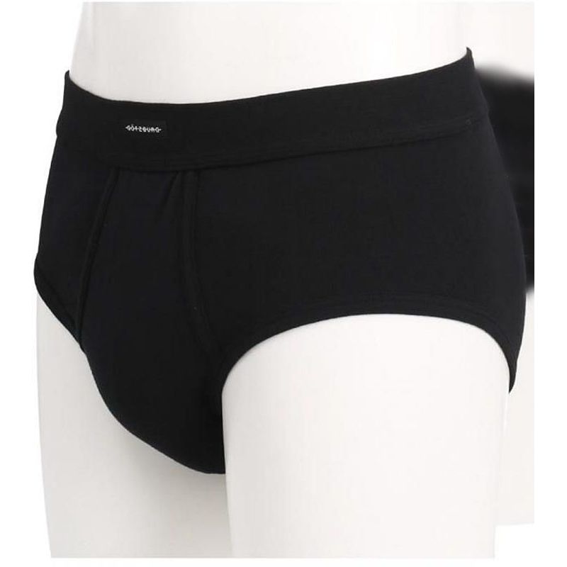 Slip Homme Noir, Côtes fines, Ceinture de confort, Pack de 2