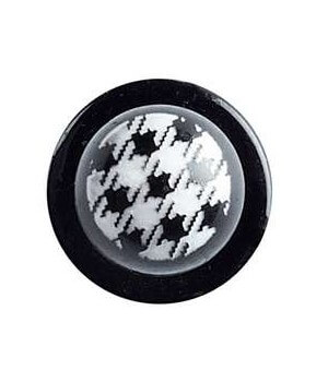 Boutons pepita carreaux noirs, Le pack de 12 Boutons pepita carreaux noirs, Le pack de 12