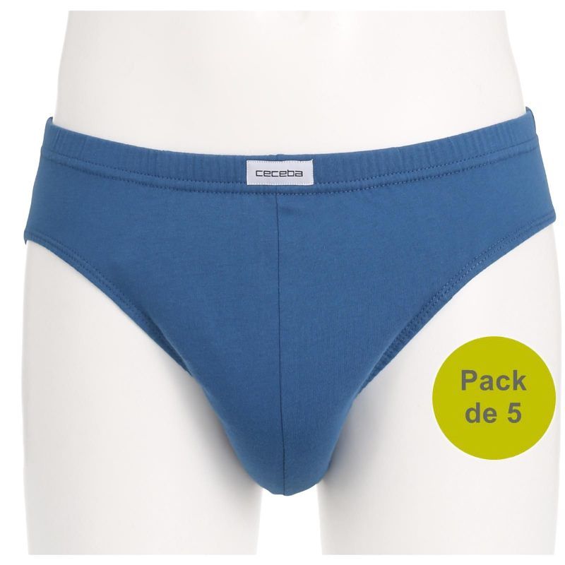 Slips Homme, 100 Coton Jersey Doux, Pack de 5