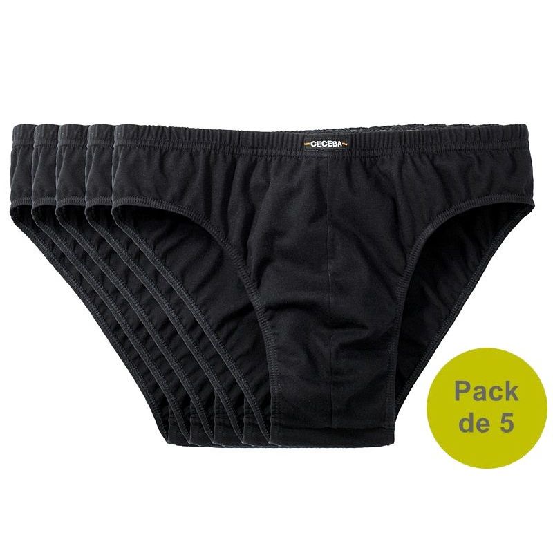 Slips Homme, 100 Coton Jersey Doux, Pack de 5