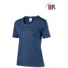 T-shirt bleu chiné femme manche courte