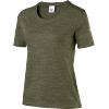 T shirt femme manche courte chiné couleur olive 