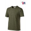 T-shirt col rond stretch couleur olive