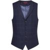 Gilet Tweed Homme, 5 boutons, Poches Passepoilées, Marine à carreau