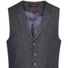 Gilet Tweed Homme, 5 boutons, Poches Passepoilées, Anthracite à chevrons