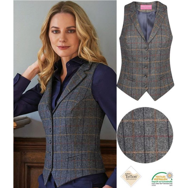 gilet costume tweed gris