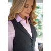 Gilet Tweed Femme, 2 poches avant passepoilées, Anthracite à chevrons