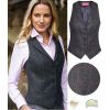 Gilet Tweed Femme, poches avant passepoilées, Anthracite et Rose à carreau