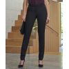 Pantalon Femme, Coupe slim, 2 poches avant, Noir