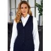 Gilet de Tailleur Femme, Revers, Marine