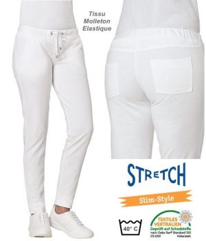 Pantalon Femme, Tissu Molleton Stretch, Taille élastique
