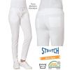 Pantalon Blanc Femme, Tissu Molleton Stretch, Taille élastique