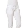 Pantalon Blanc Femme en Molleton Stretch, Taille élastique