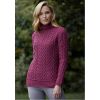 Pull Femme Irlandais, Magenta chiné