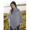 Poncho Irlandais, 100% Laine Mérinos, Gris clair