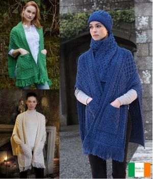 Châle Irlandais, pour femme, 100 % laine Merinos