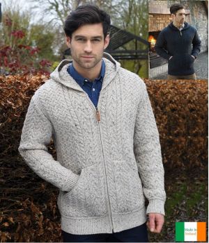 Veste Irlandaise pour Homme, Avec capuche, Femeture par Zip