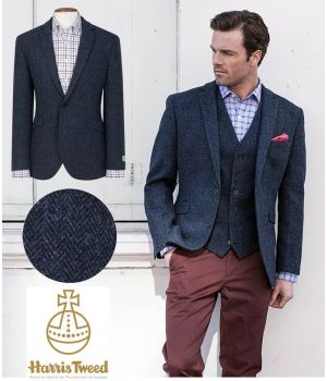 Veste Homme Harris Tweed, Coupe ajustée, Deux boutons, Pure Laine vierge