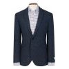 Veste Homme Harris Tweed, Coupe ajustée, Pure Laine vierge Bleu HerringBone (Bleu à chevrons)