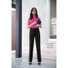 Pantalon femme noir avec chemisier fuschia