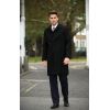 Manteau Homme Noir, Laine et Polyester