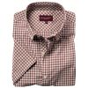 Chemise Homme coupe ajustée Vichy marron Manches Courtes