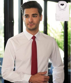 Chemise Blanche Homme, Tailles de tour de cou 42 et 46 cm, Coupe Slim, Manches Longues.