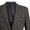 Veste chic en Tweed Homme, Coupe Slim, Gris et Marron à carreau